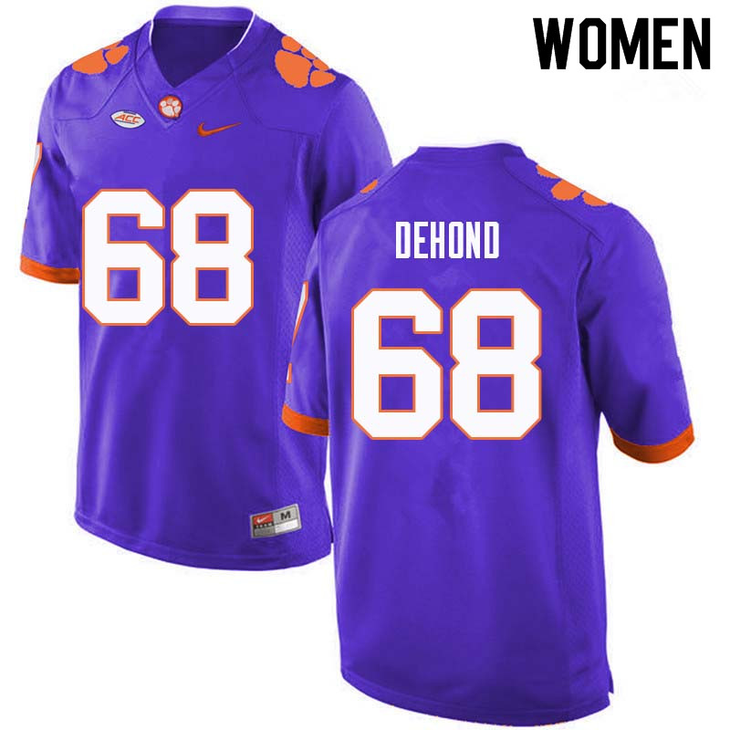 Women #68 Noah DeHond Clemson Tigers College Football Jerseys Sale-Purple - Click Image to Close